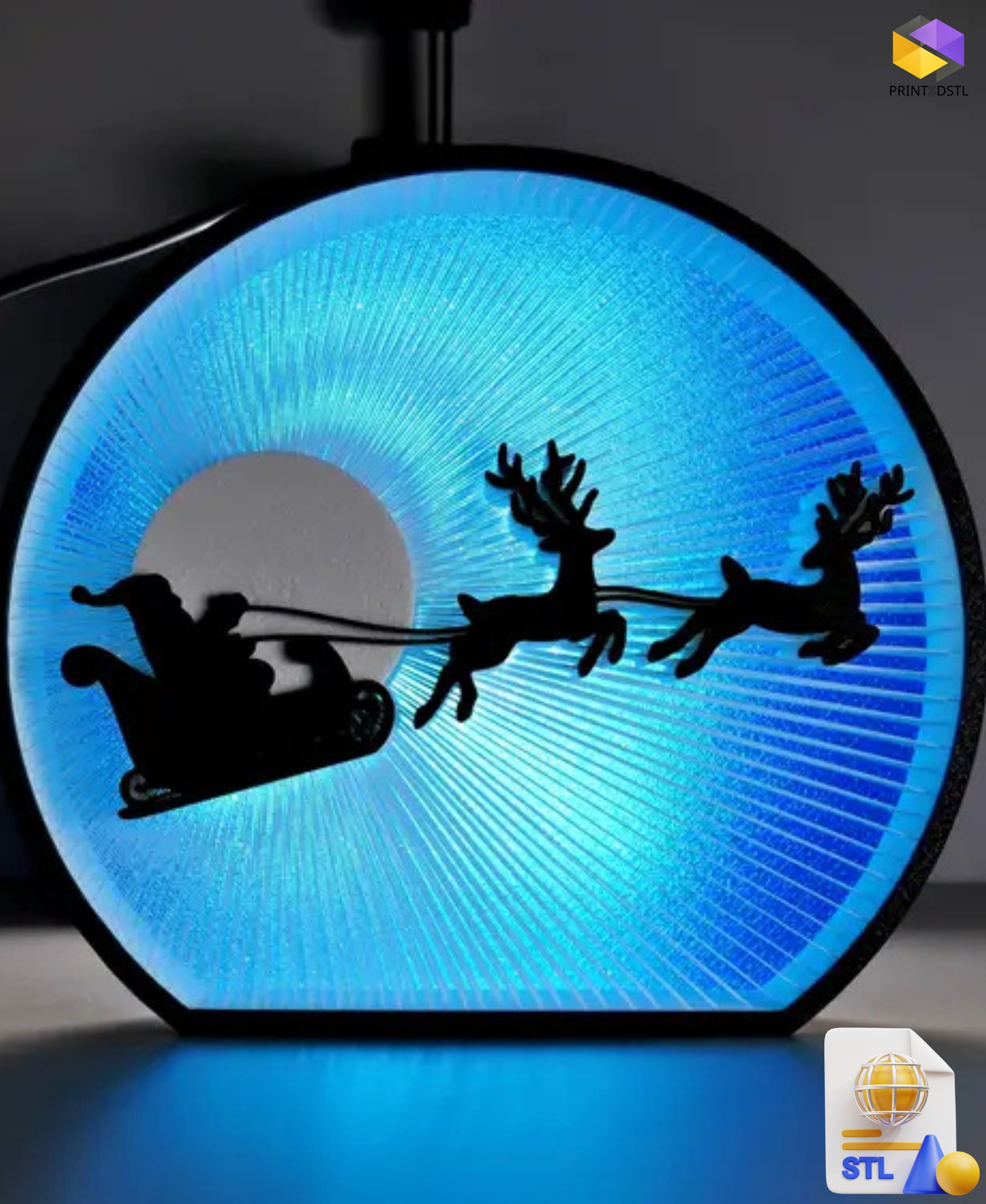 Moonlight Santa String STL File