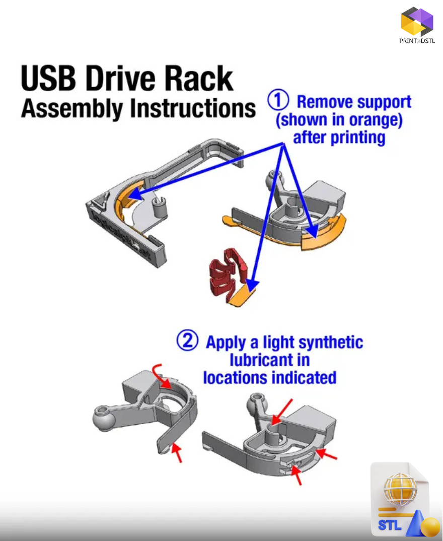 Modular USB Drive Storage Rack – Push-to-Open, Snap-Together Design - Image 5