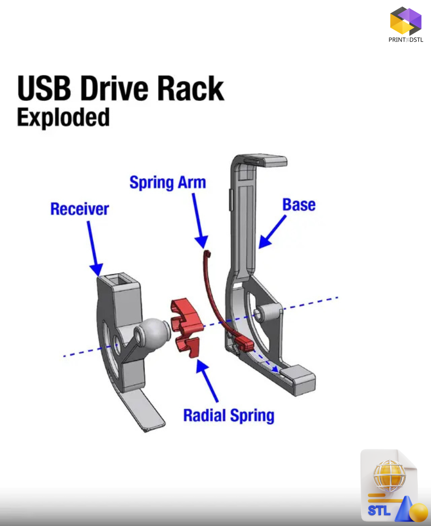 Modular USB Drive Storage Rack – Push-to-Open, Snap-Together Design - Image 4