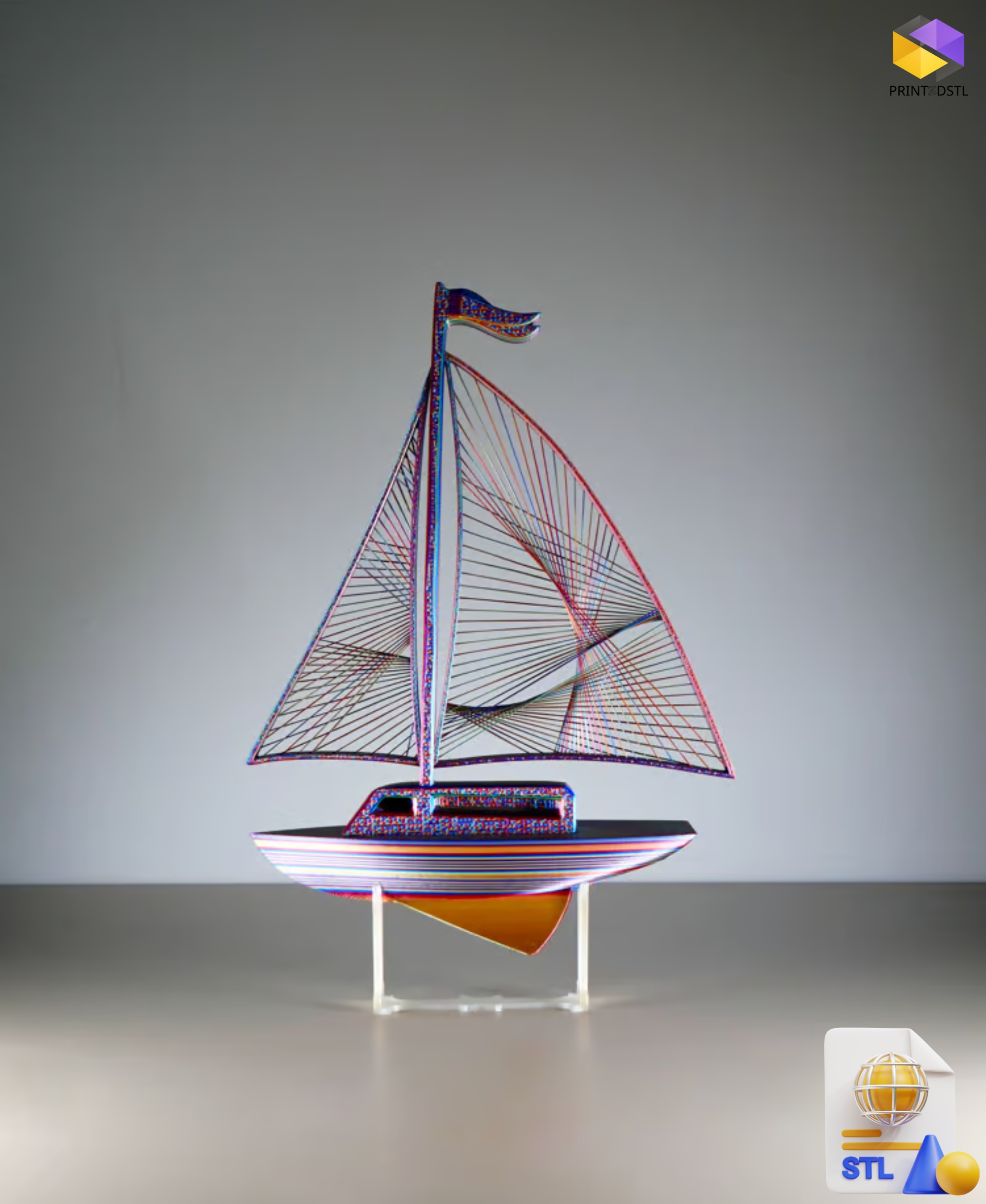 String Sailboat STL File - Image 3