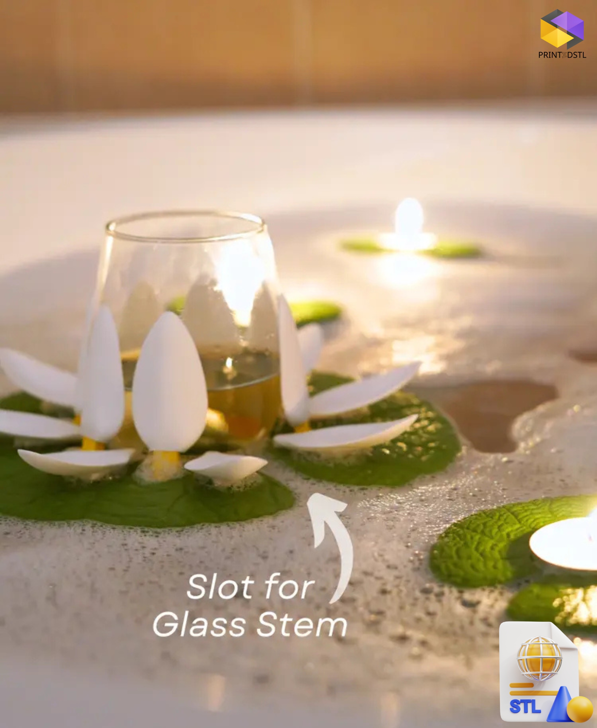 Bath Lilies Wine Lily CandleLily STL File - Image 3