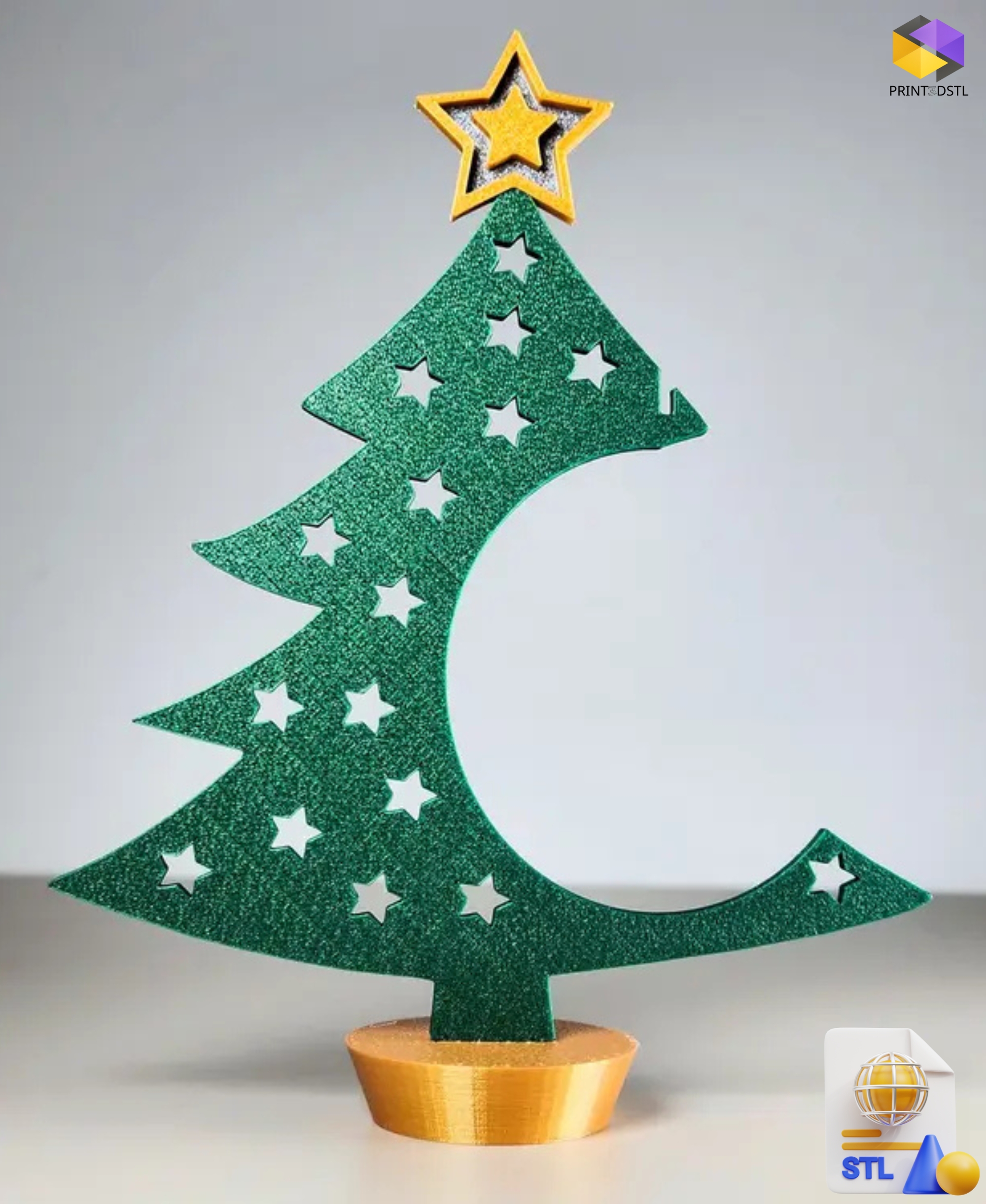 Christmas Star Bauble Display Tree STL File - Image 2