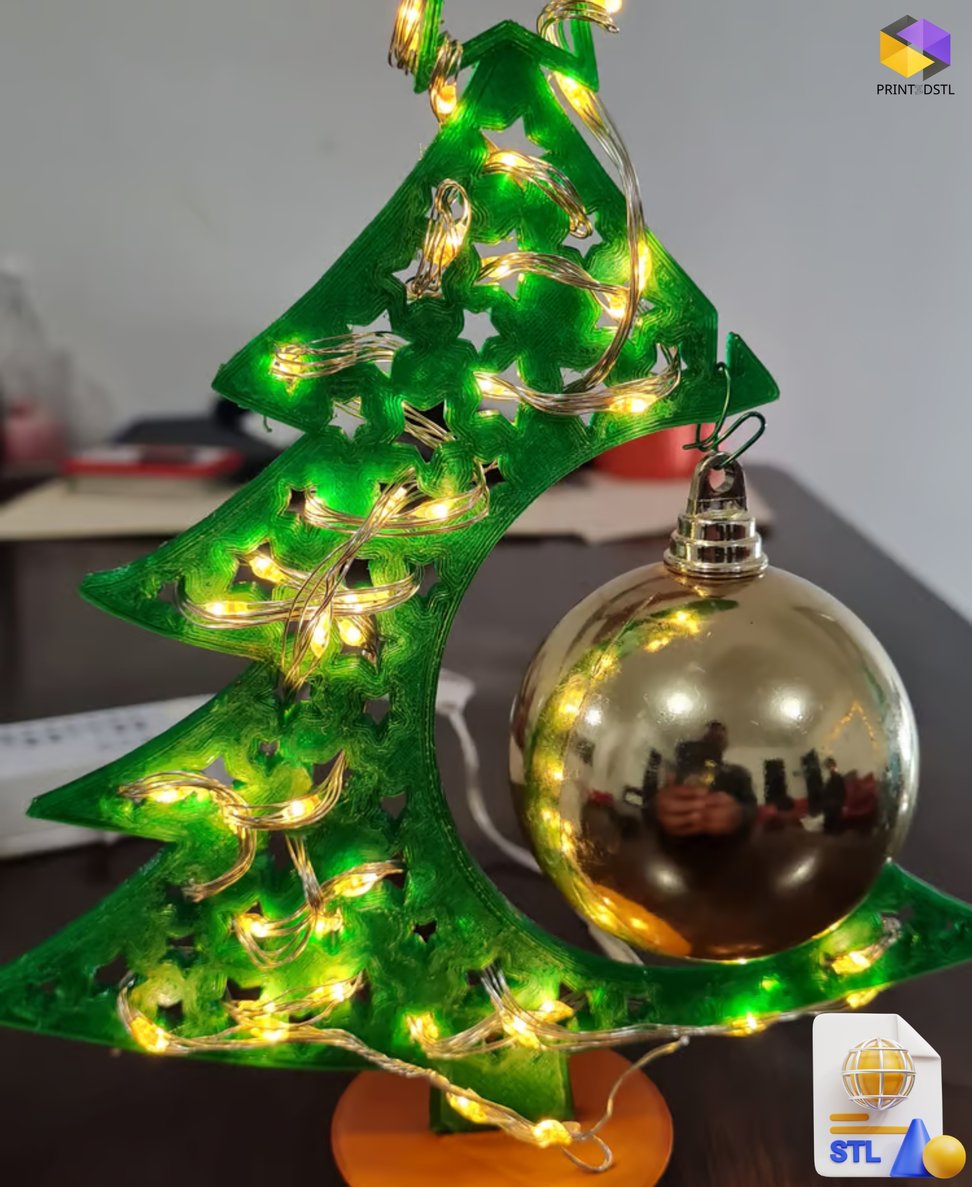 Starry Christmas Bauble Display Tree STL File - Image 3