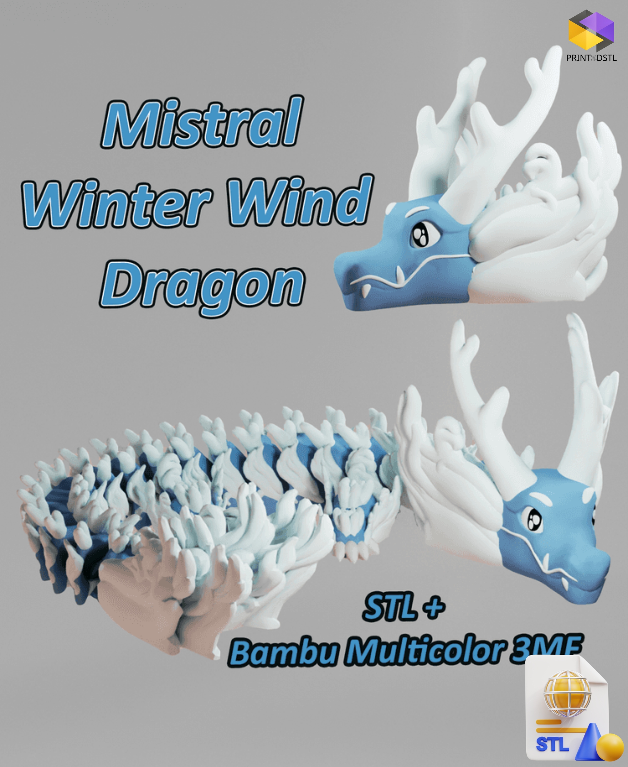 Mistral Winter Dragon STL File - Image 2