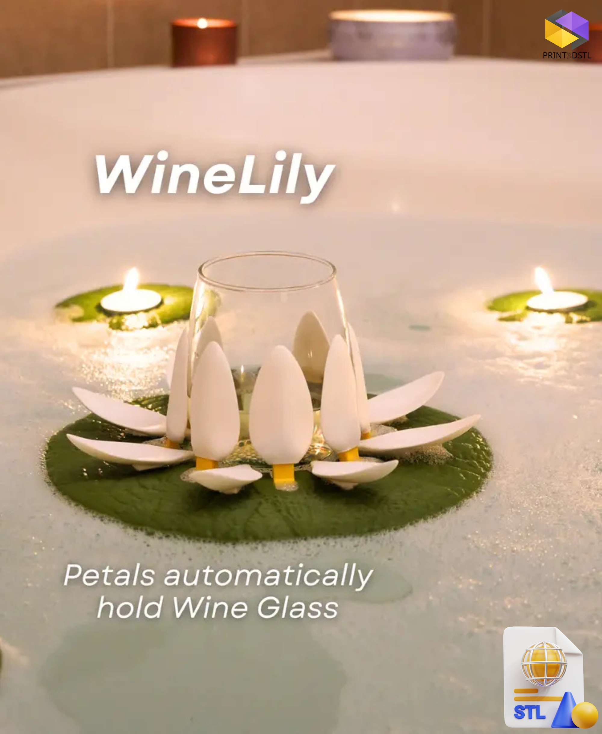 Bath Lilies Wine Lily CandleLily STL File - Image 4
