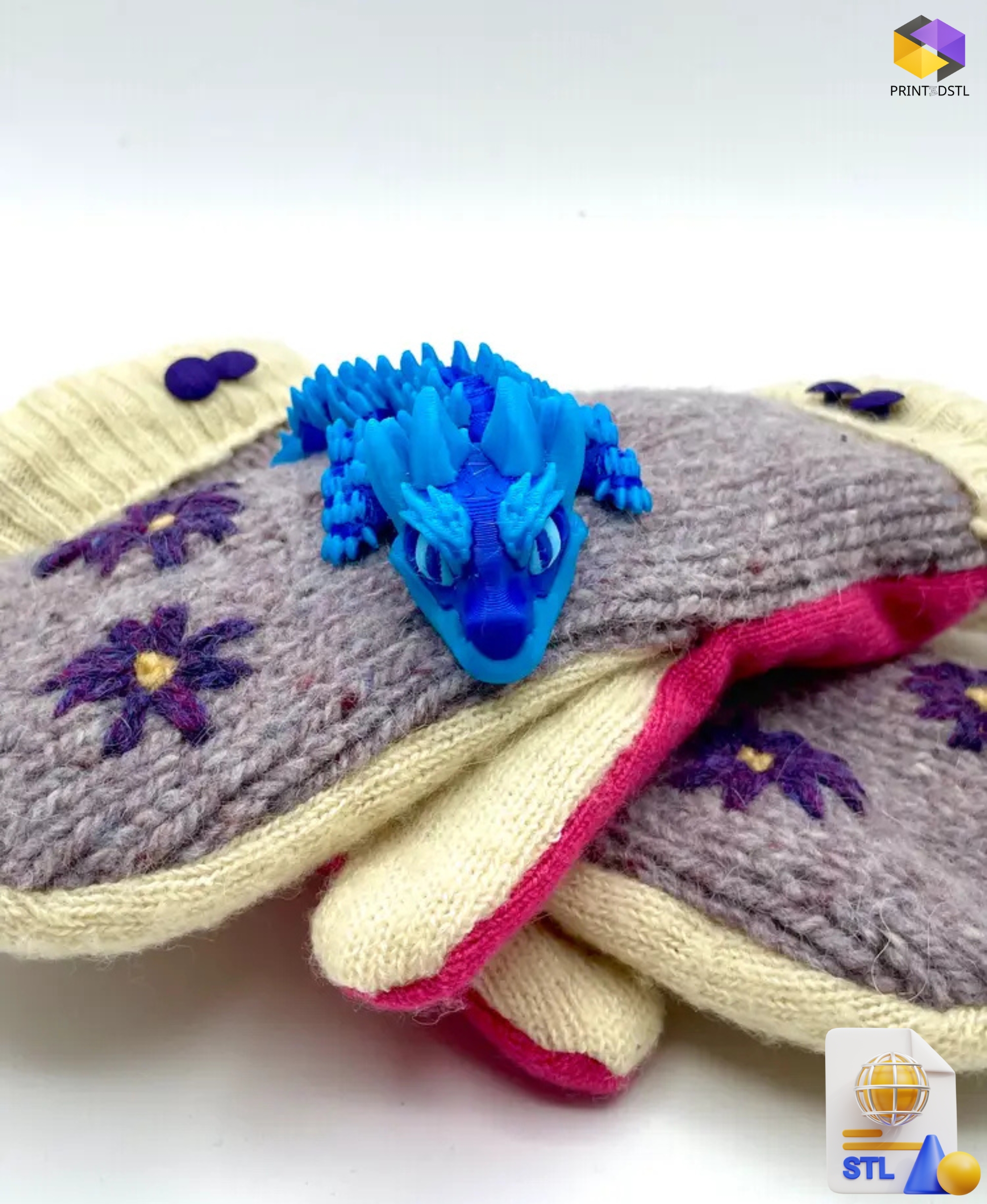 Baby Raptor Articulated STL File - Image 3