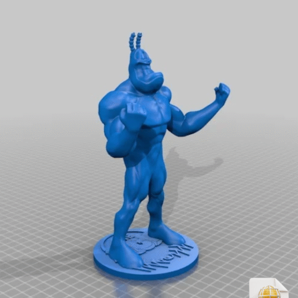 3D Model The Tick Cartoon STL File – Printable Superhero Figure 