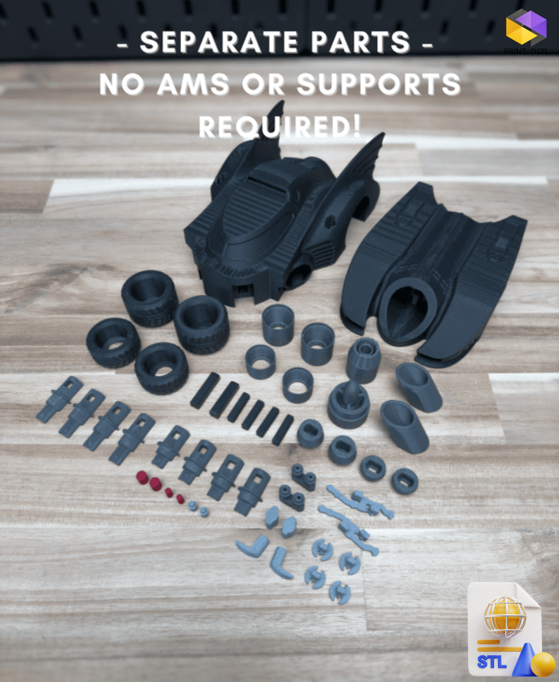 1989 Batmobile Kit STL File – Iconic 3D Printable Model - Image 5