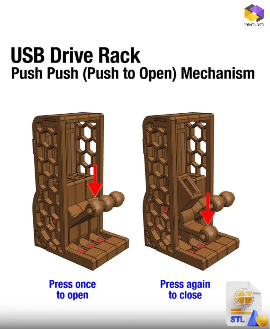 Modular USB Drive Storage Rack – Push-to-Open, Snap-Together Design - Image 11