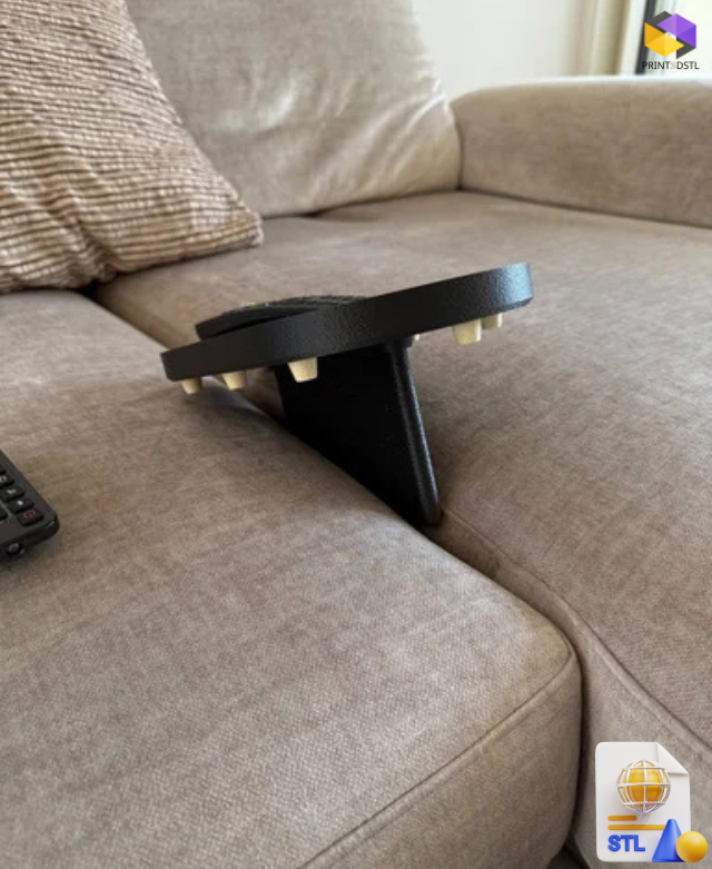 Sofa Hub Couch Organizer STL File for Remotes, Phones, Drinks - Image 5