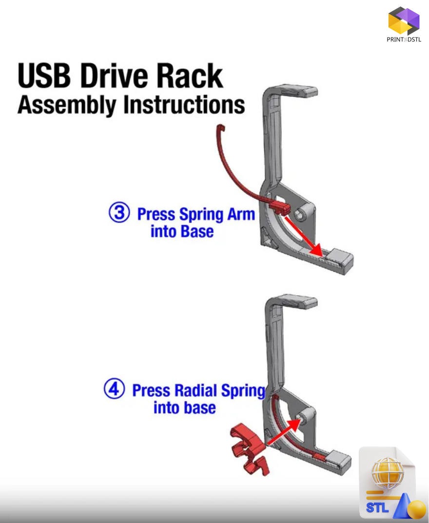 Modular USB Drive Storage Rack – Push-to-Open, Snap-Together Design - Image 7