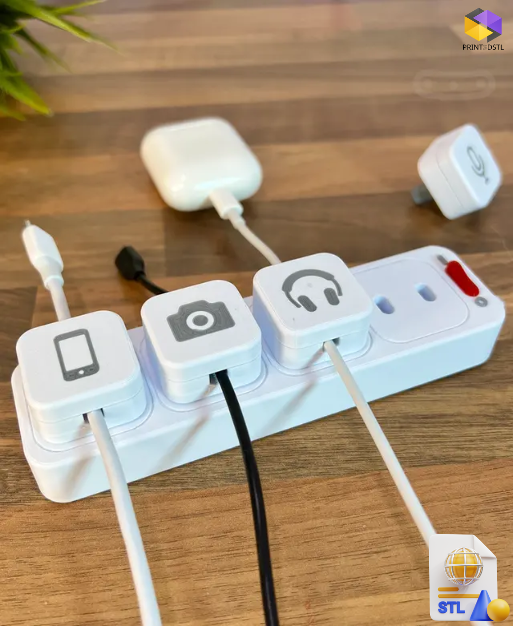 Cable Cradle STL File – Desk Cable Management System