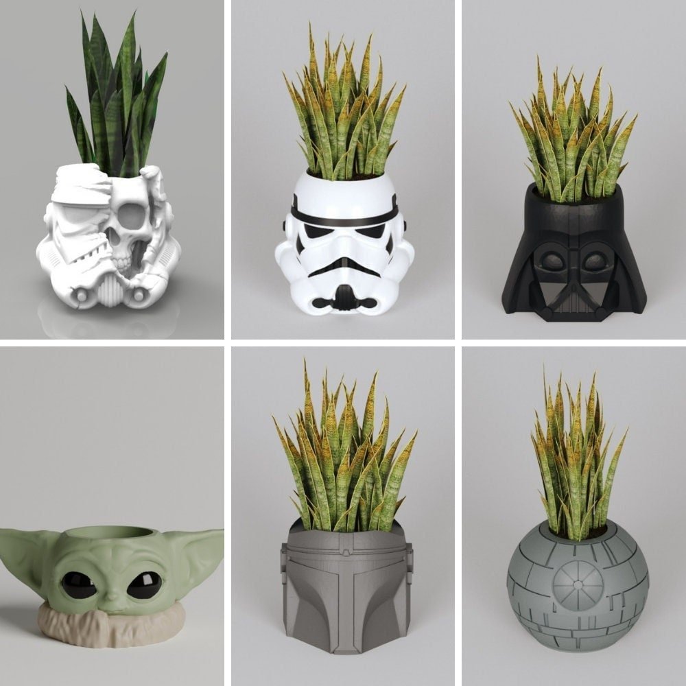 Star Wars Planter Stl Pack, Stl File For 3D Printing, 3D Star Wars Models, 3D Stl Bundle