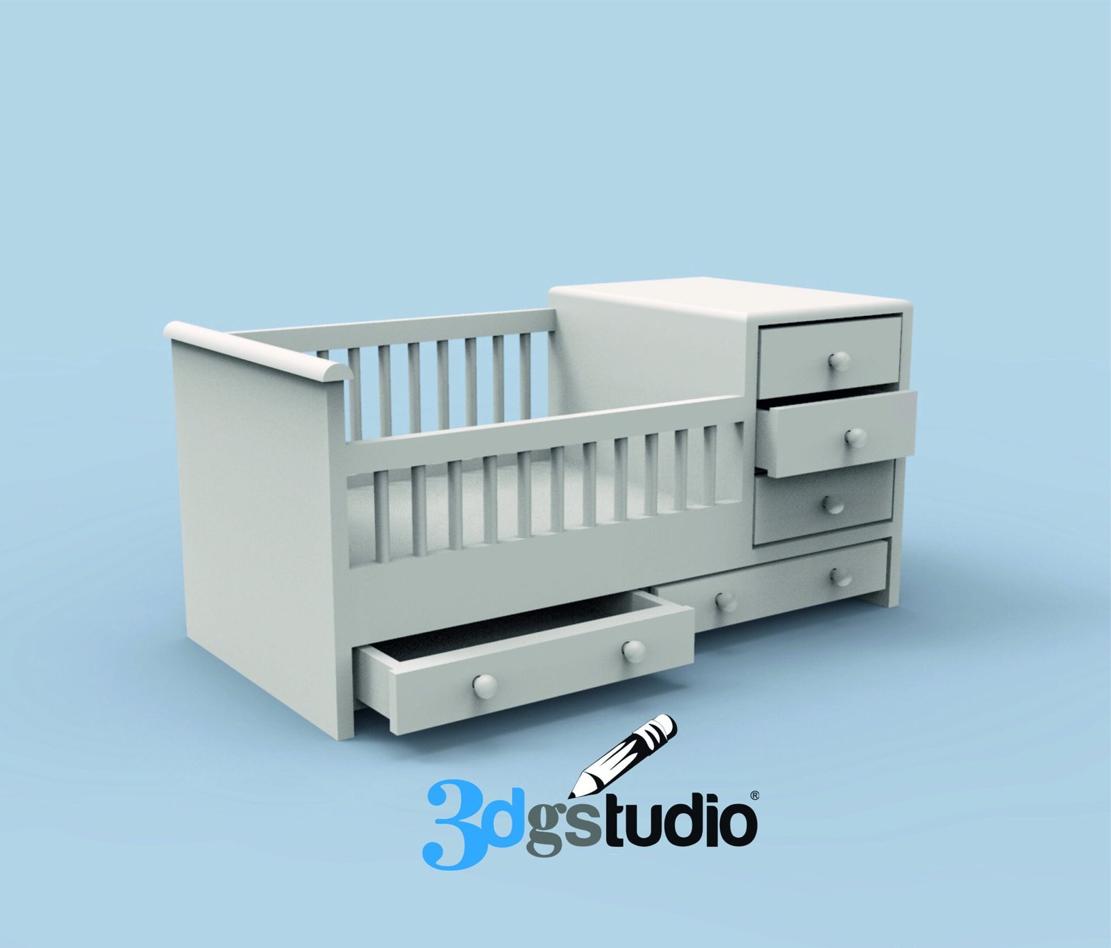 Dollhouse Baby Cradle 3D Print Stl File | 3D Minimalist Digital Stl Model