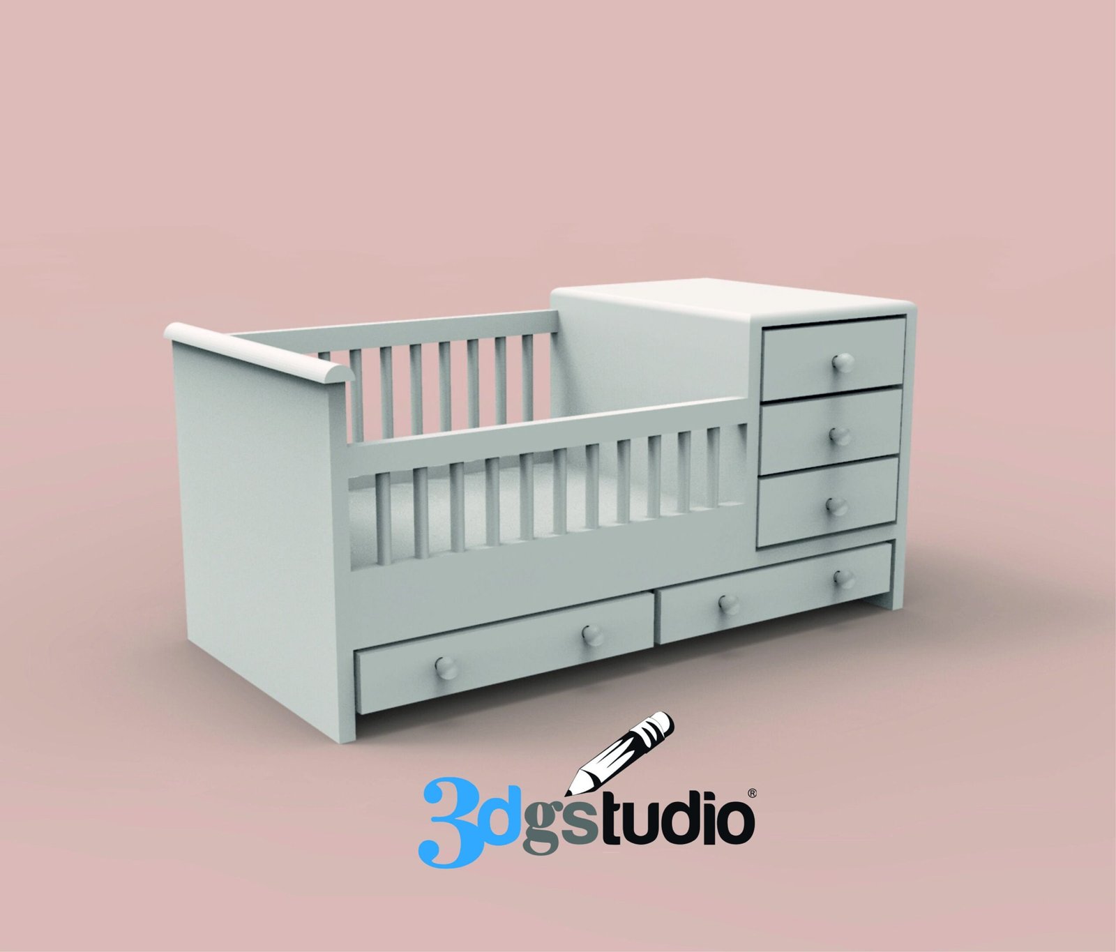 Dollhouse Baby Cradle 3D Print Stl File | 3D Minimalist Digital Stl Model - Image 2