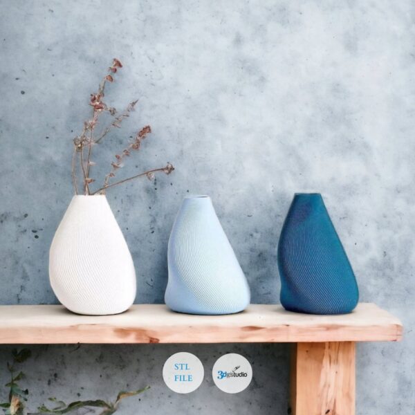 Trio Milano Vase Set | 3D Vase STL Models | STL Files for 3D Printers | 3D Vase Print Files