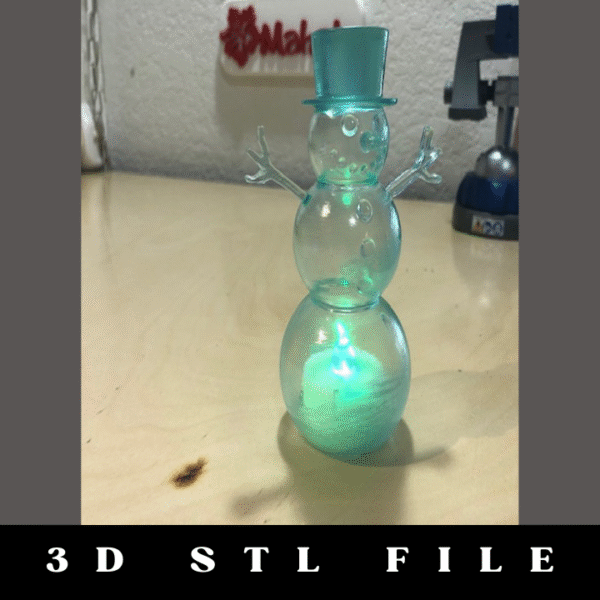 Tea Light Snowman STL File