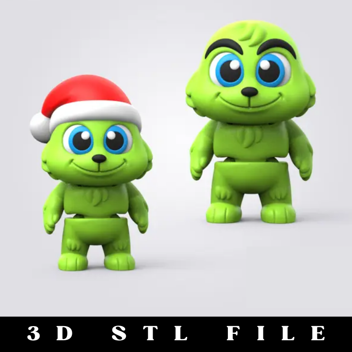 Flexi Grinch 3D STL File – Perfect for Christmas 3D Printing