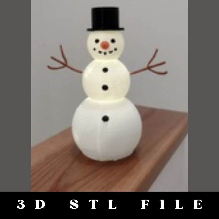 Snowman Lamp STL File