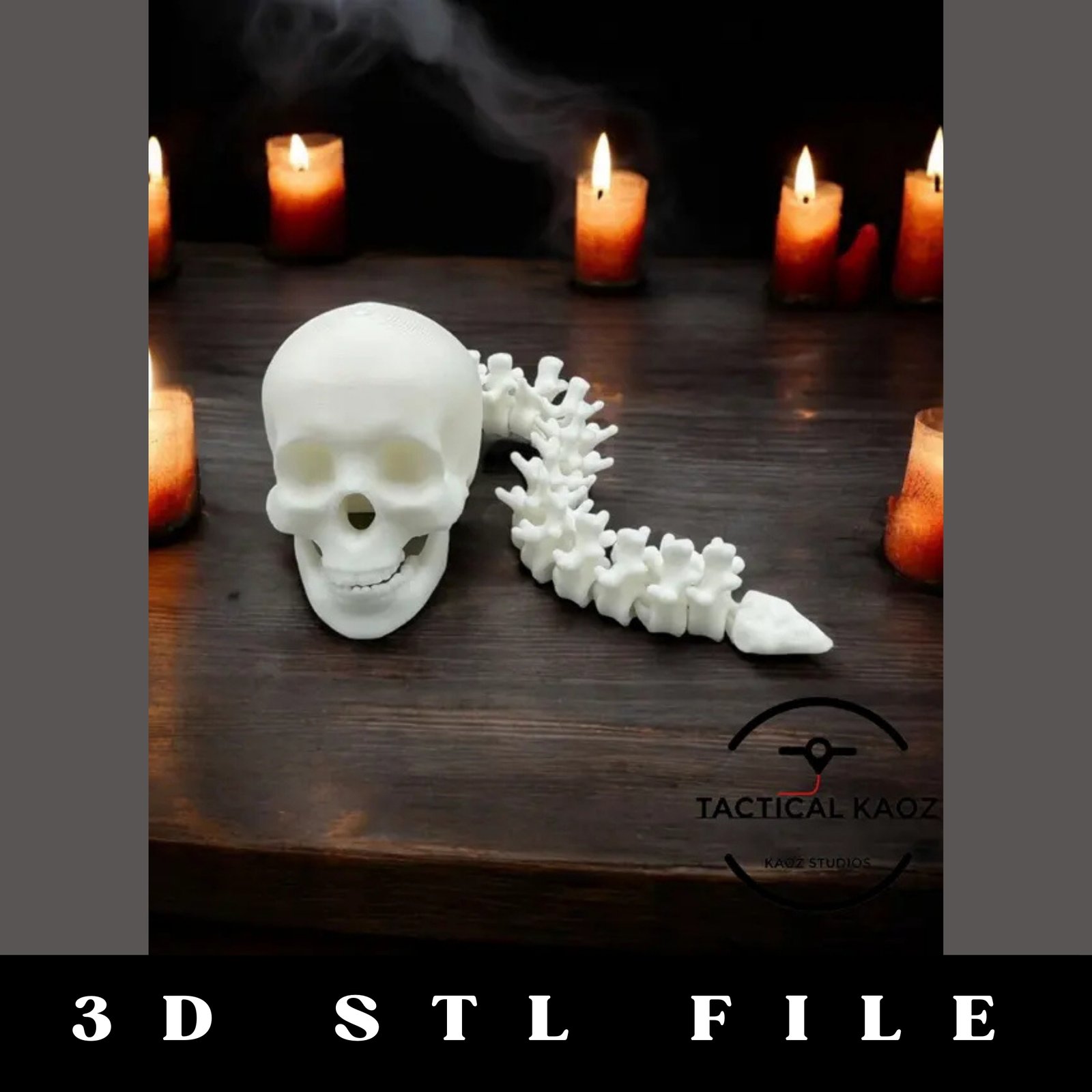 Articulating Skull and Spine STL File