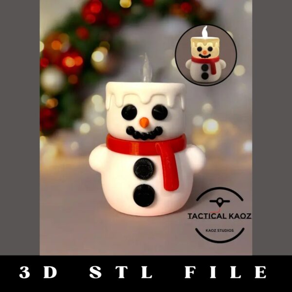 Snowman Tealight Holder STL File