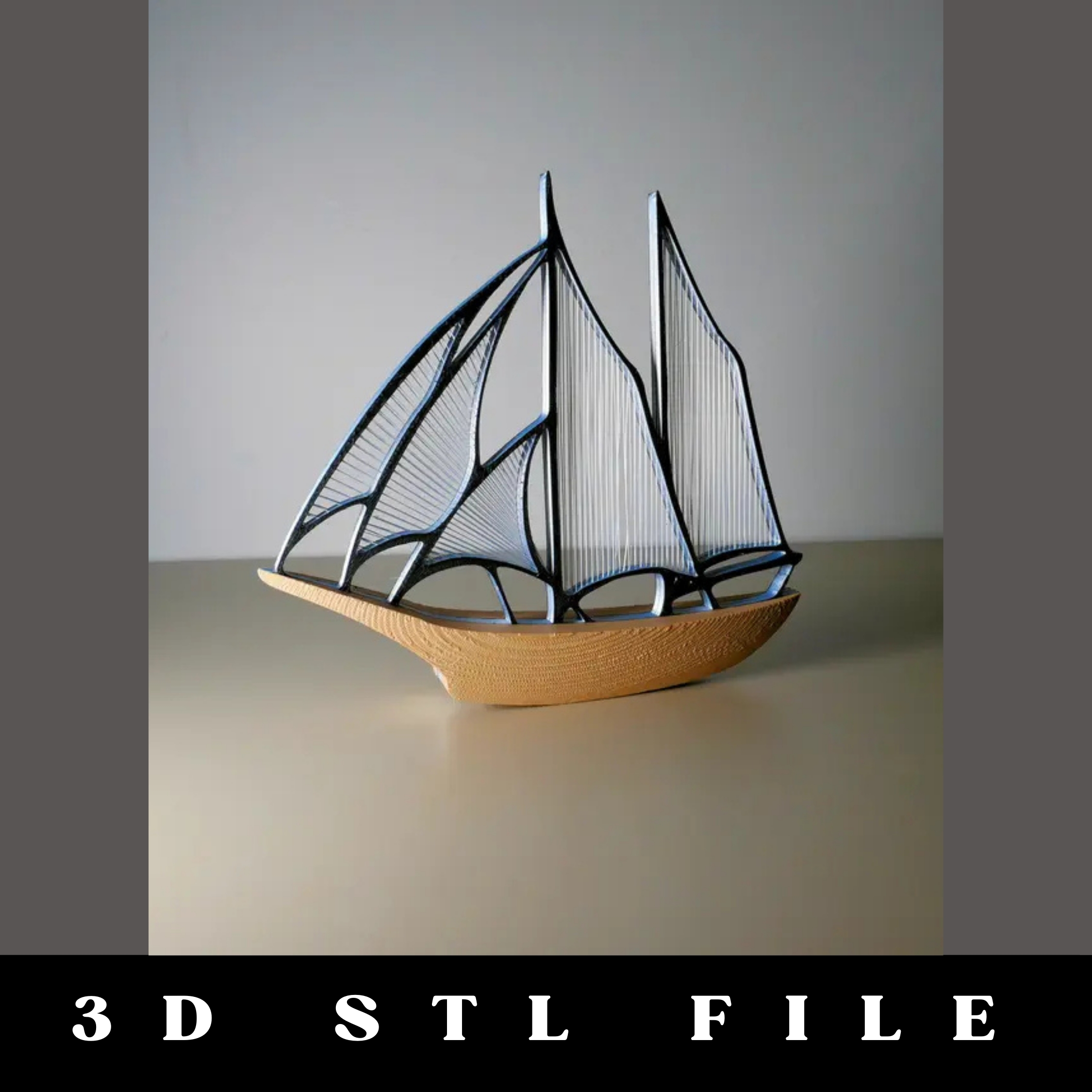 String Schooner Model STL File