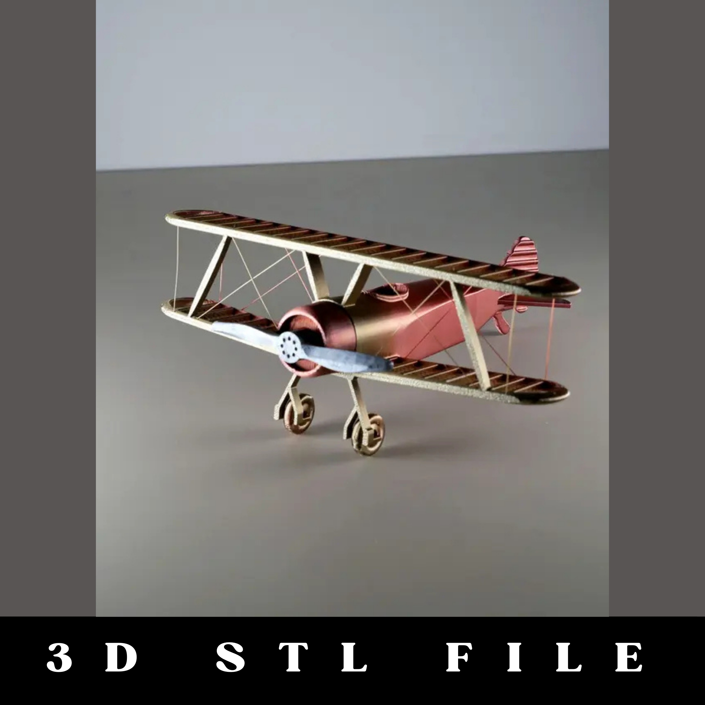 String Biplane STL File