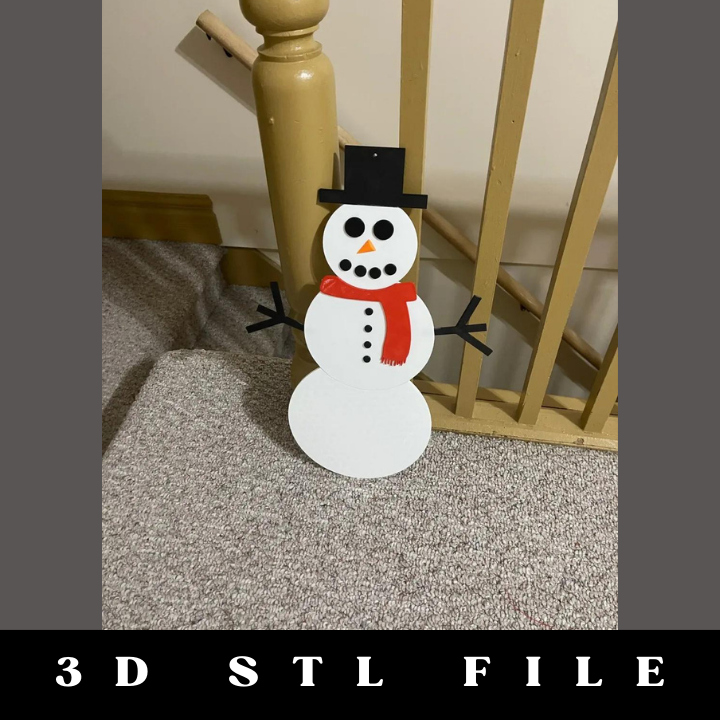 Frosted Snowman STL File - Image 2