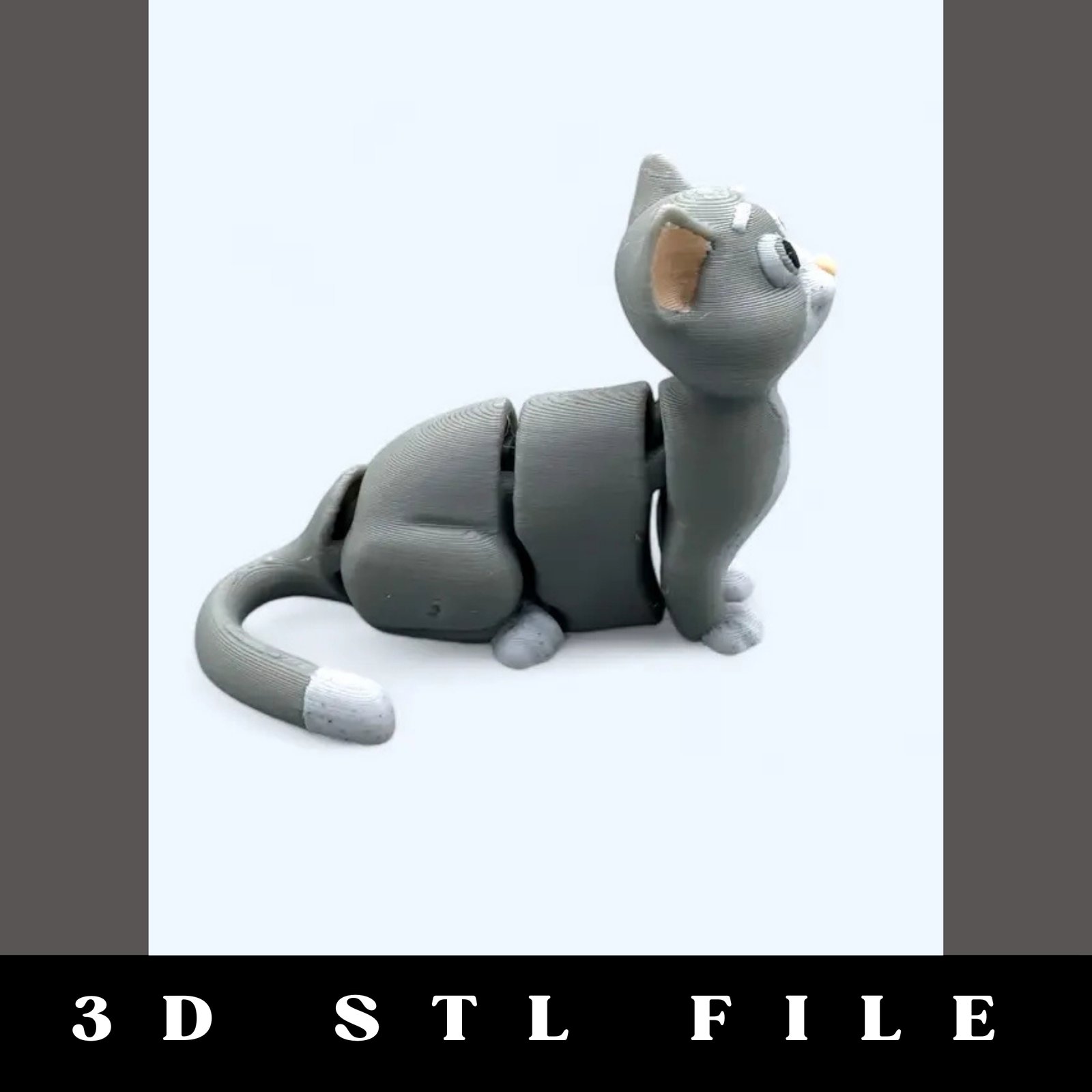 Cuddles the Cat Articulating Flexy STL File - Image 2