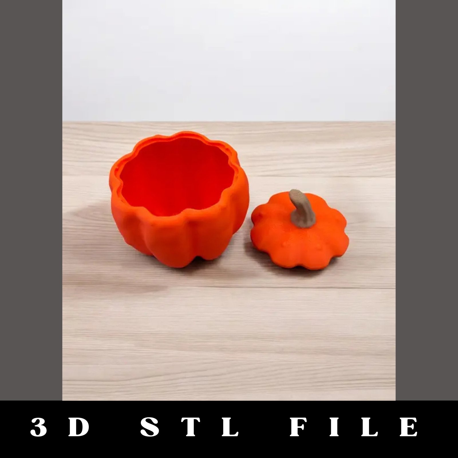 Pumpkin Container STL File - Image 2