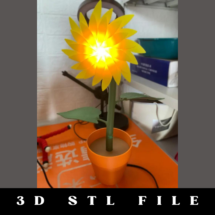 Sunflower Lamp STL File - Image 2