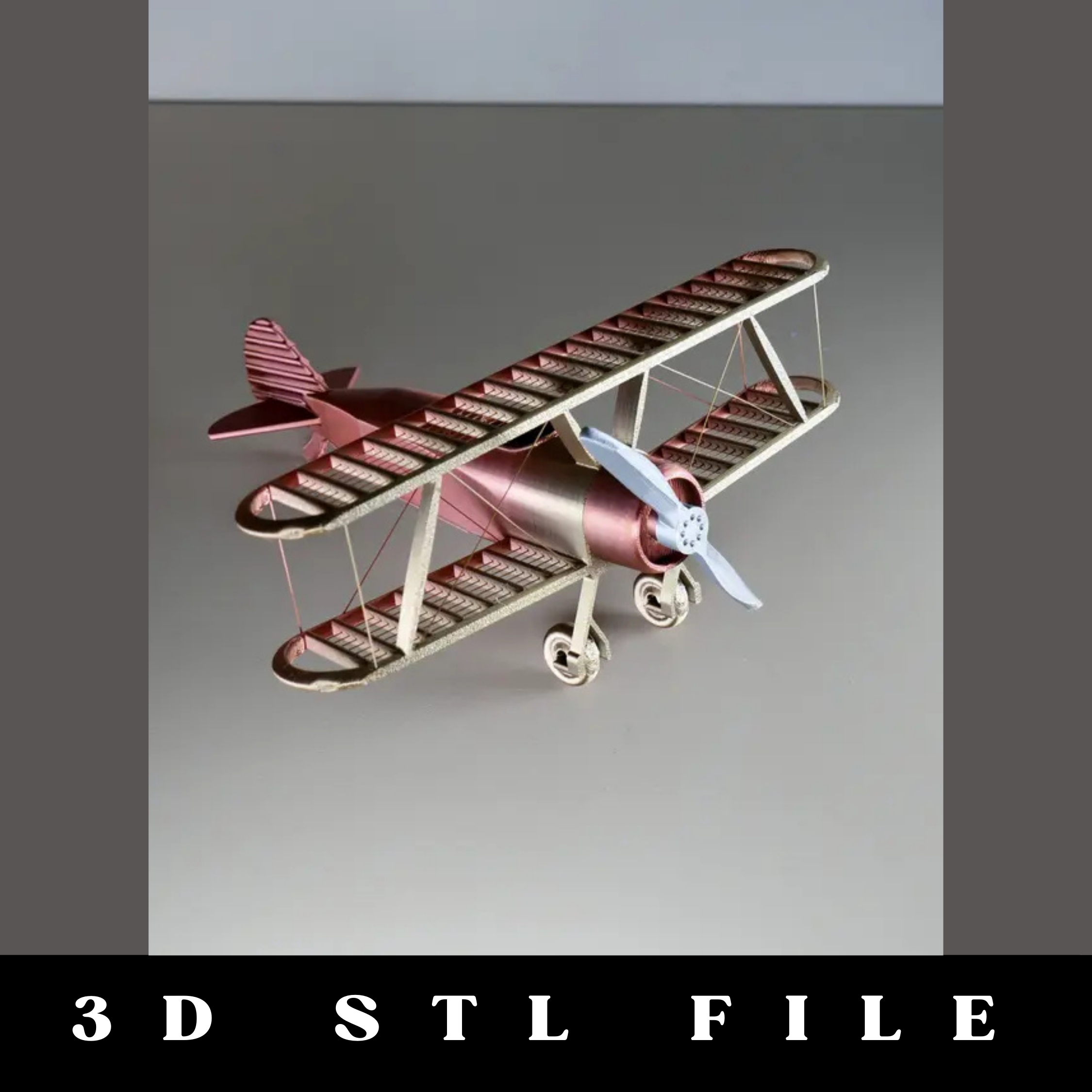 String Biplane STL File - Image 2