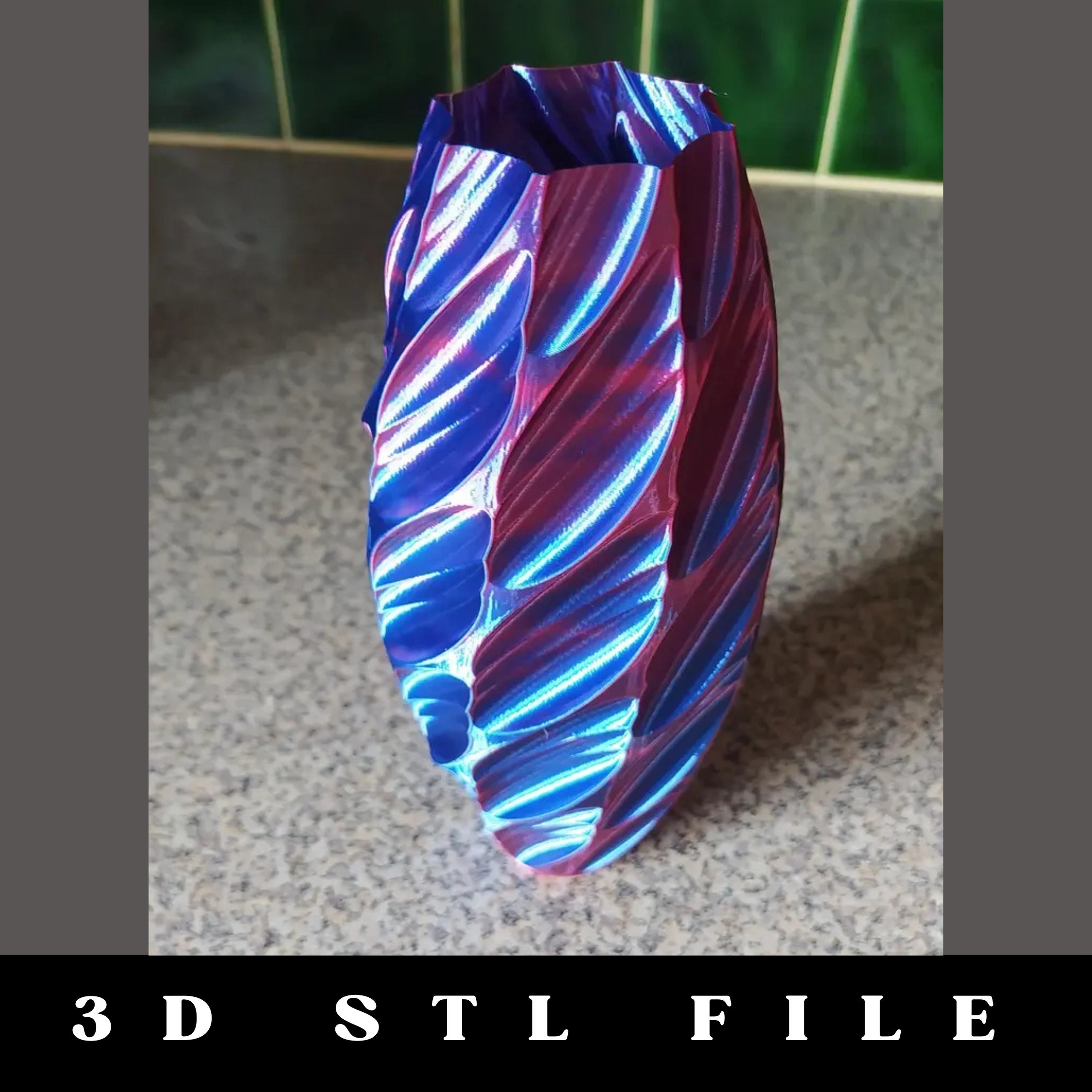 Swirling Leaves Vase STL File - Image 3