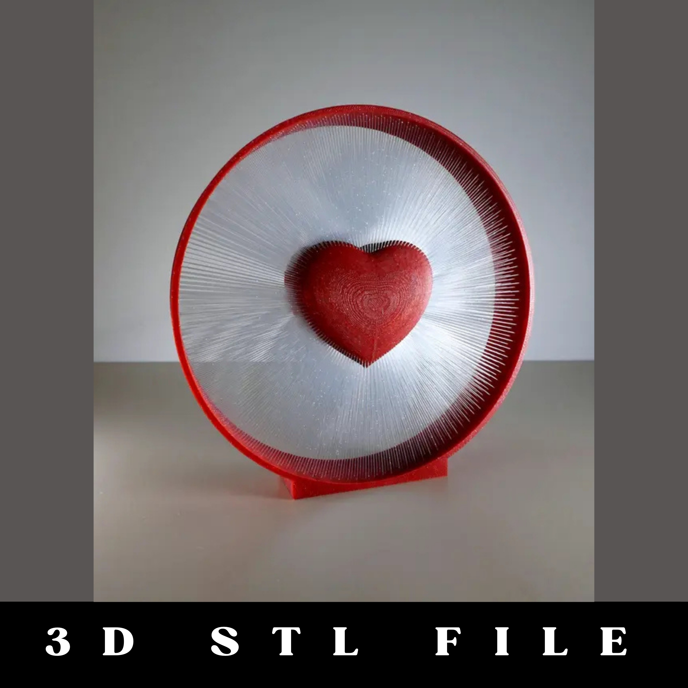 Heart Strings Artwork STL File - Image 2