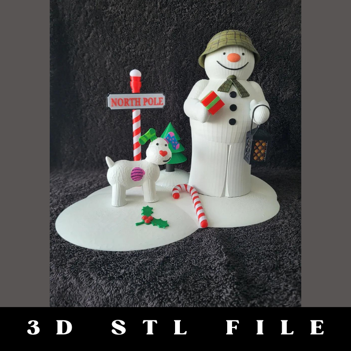 The Snowman and the Snow Dog STL File - Image 3