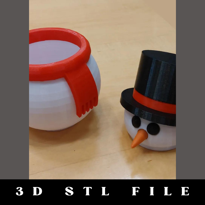 Snowman Candy Dish STL File - Image 2