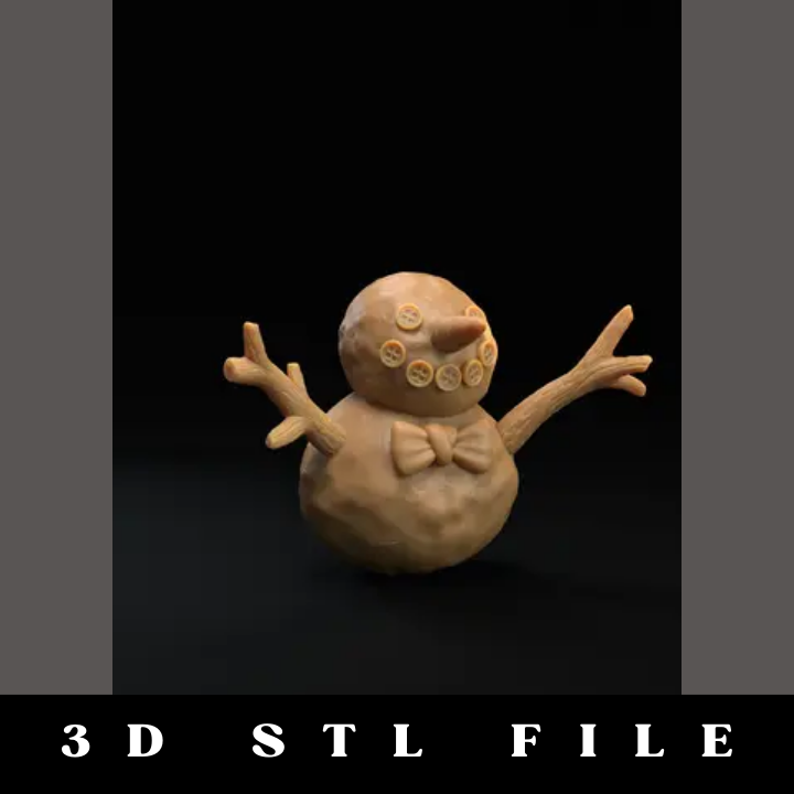 Small Snowman STL File - Image 2