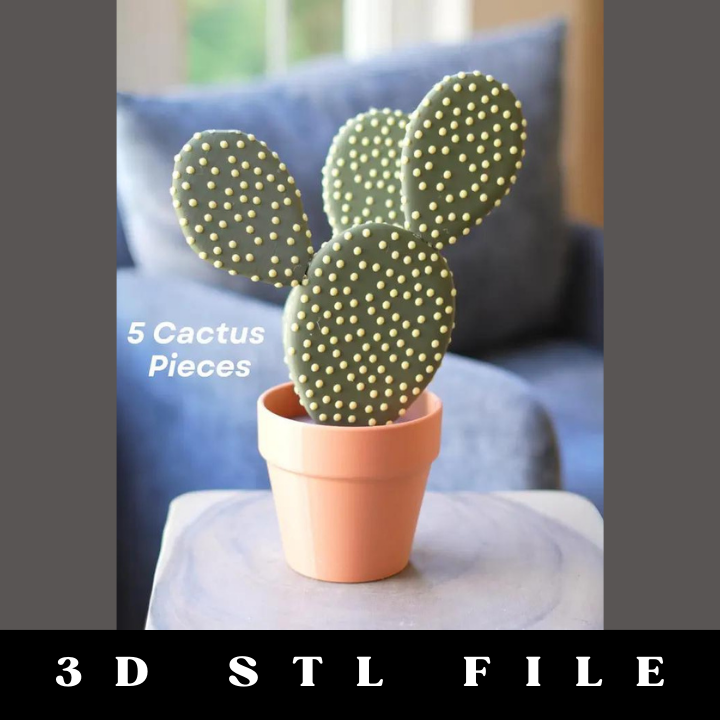 Magnetic Cactus Coaster Set STL File - Image 2