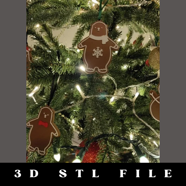 KUMATY : Gingerbread Polar Bears and Snowman Ornaments - Image 2