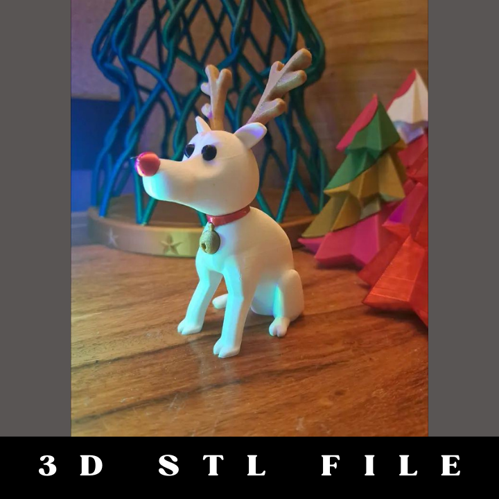 Rudolph the Red-Nosed SnowDog STL File - Image 2