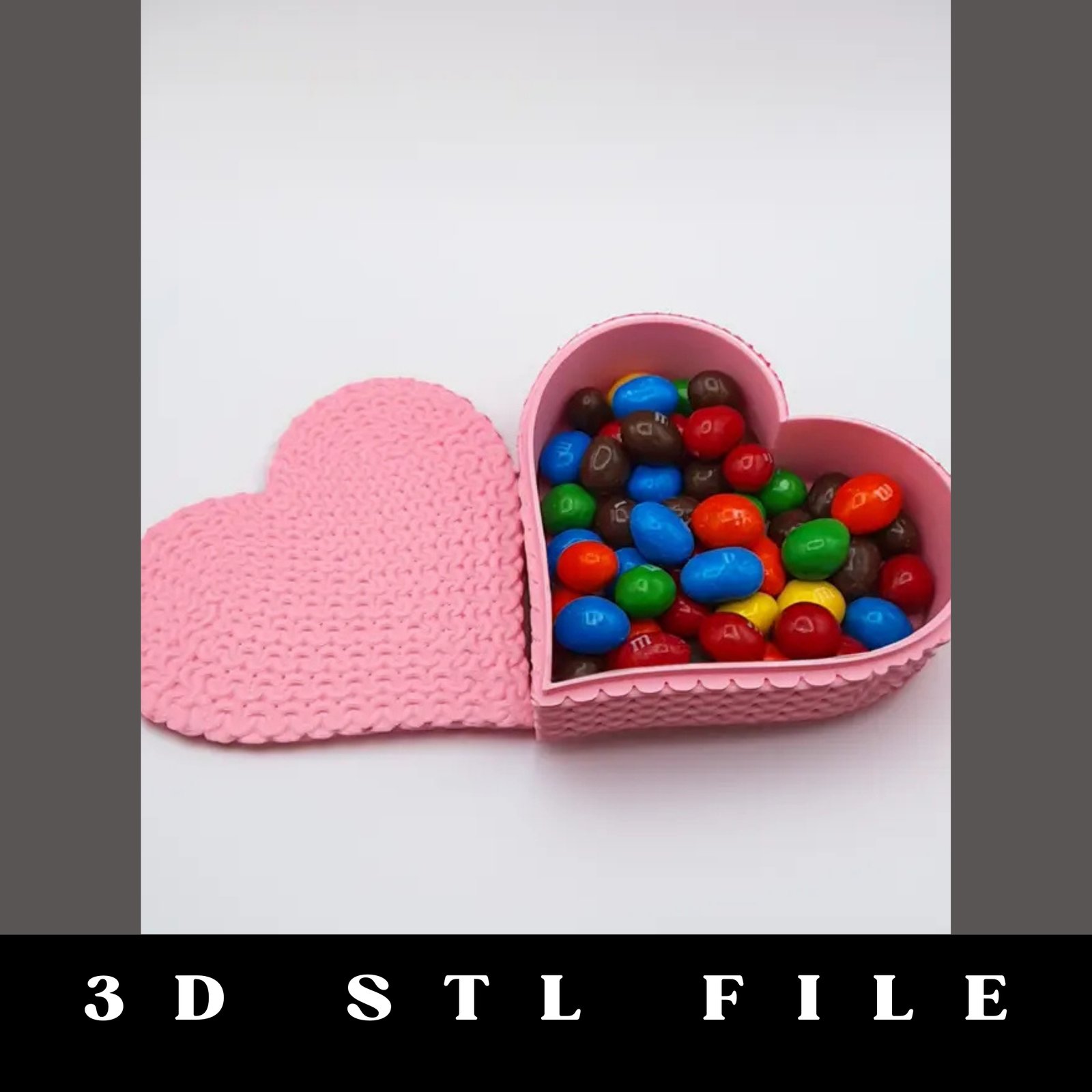 Heart Knitted Crochet Storage STL File - Image 2