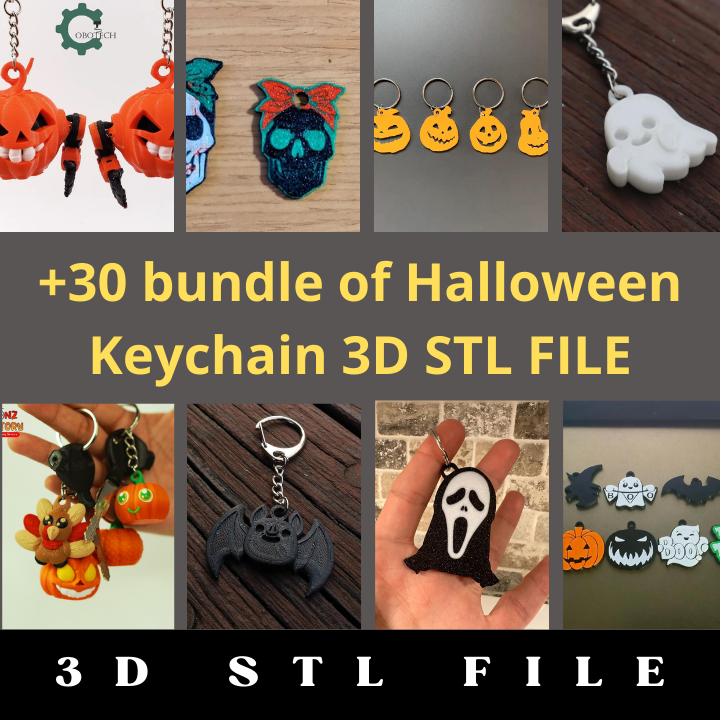 30+ Halloween Keychain 3D STL File Bundle - Image 2