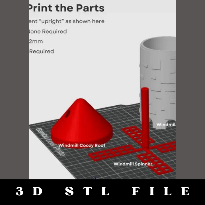 Windmill Coozy for Desktop Golf STL File - Image 2