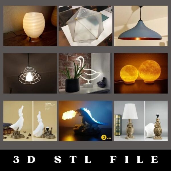 Bundle +50 lamp STL file models for 3D printing - Image 2