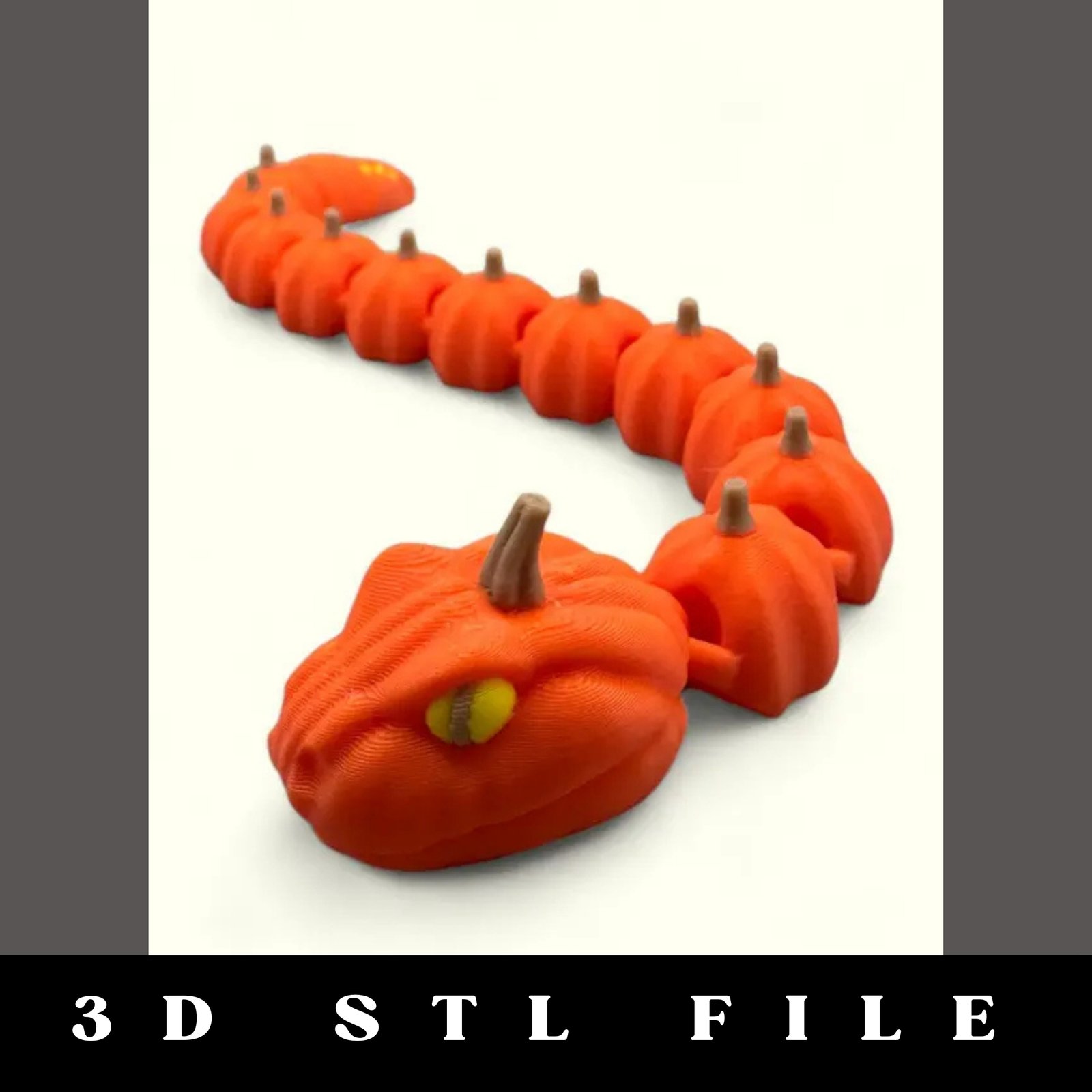 Pumpkin Snake Articulating STL File - Image 2