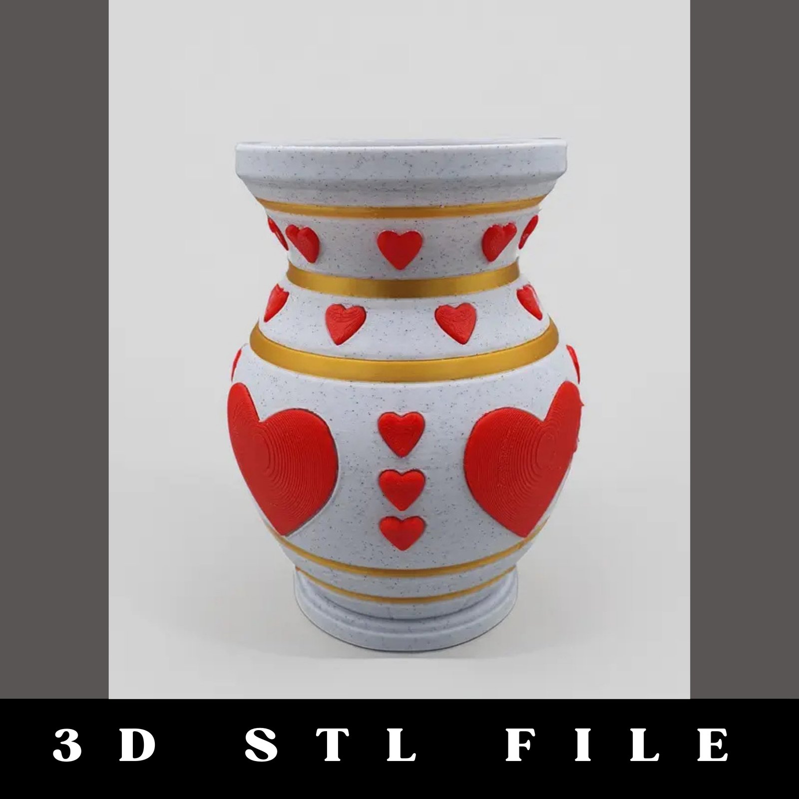 Heart Vase Valentines STL File - Image 2