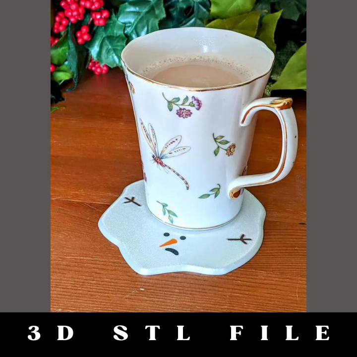 Melted Snowmen Coasters STL File