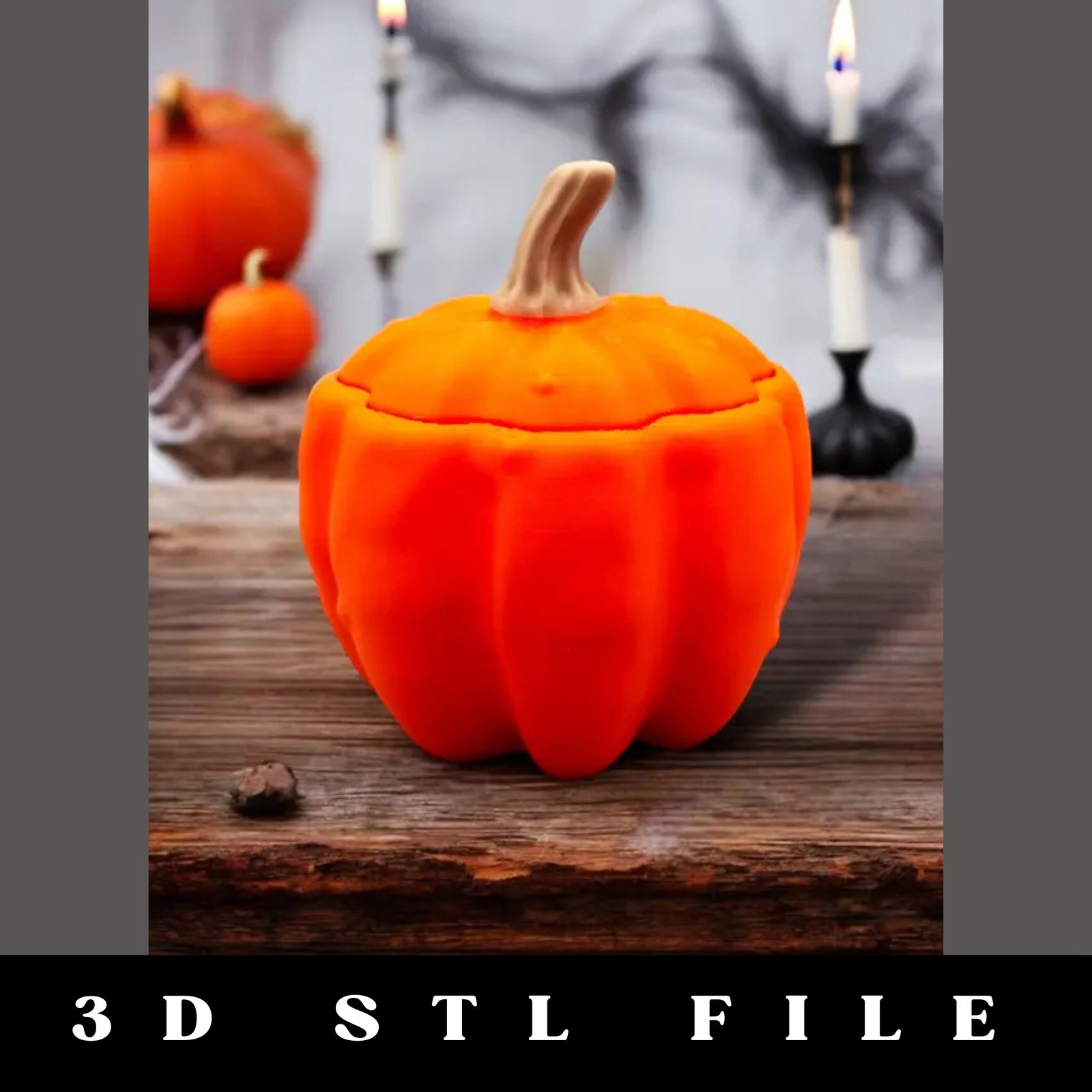Pumpkin Container STL File - Image 3