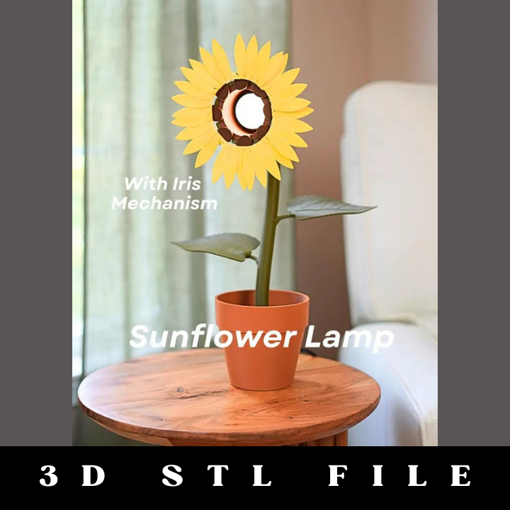 Sunflower Lamp STL File - Image 3