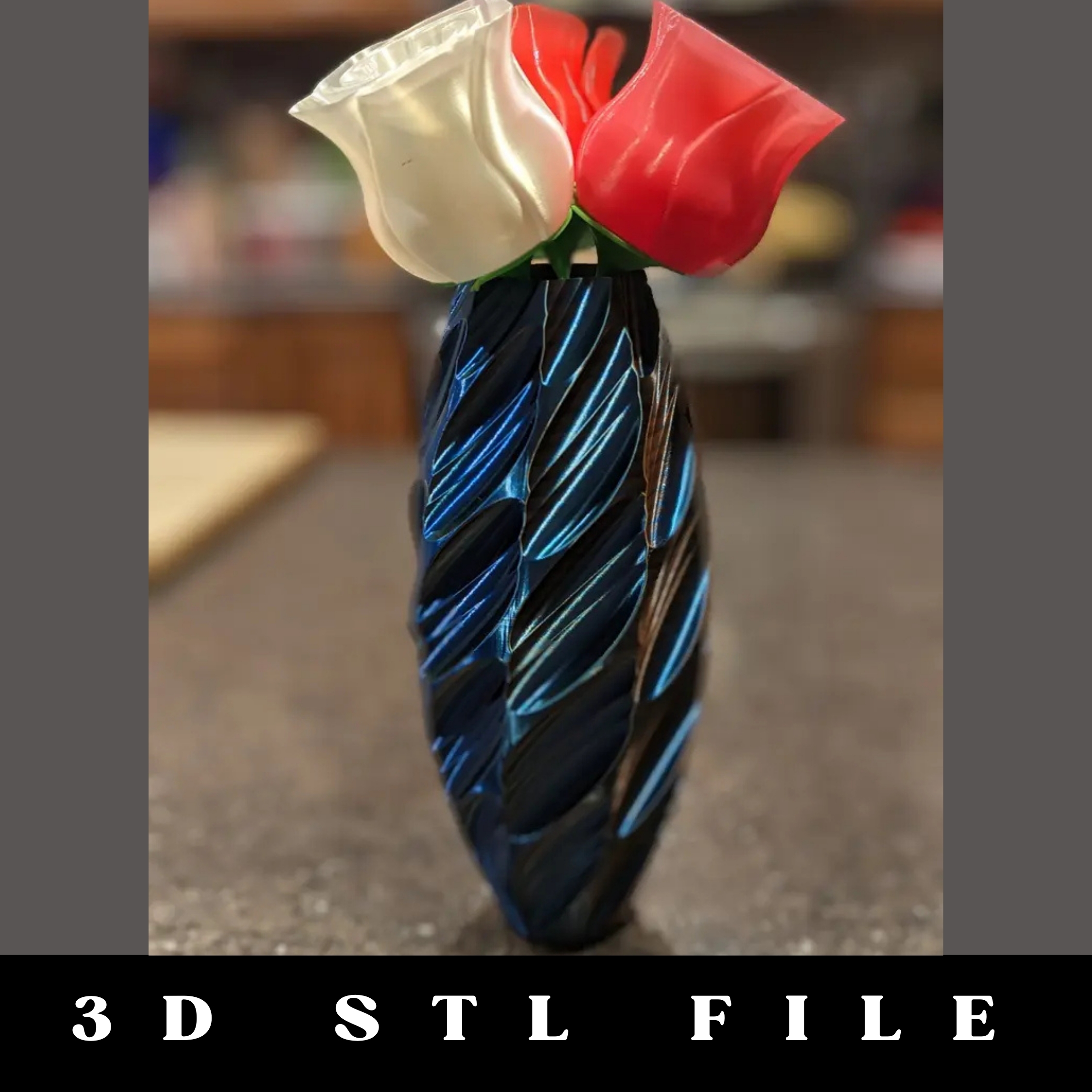 Swirling Leaves Vase STL File - Image 2